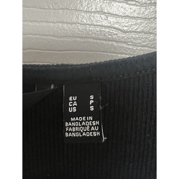 Vero Moda Kelly Square Neck Puff Sleeve Rib Top Black Size Small - Picture 6 of 7